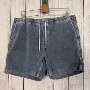 Faherty Men's XL Blue Drawstring Corded 6" Inseam Organic Cotton Bermuda Shorts